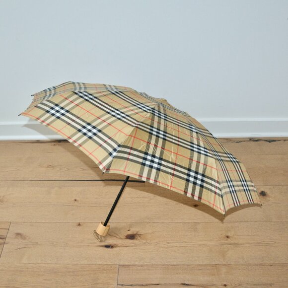 NWT BURBERRY CHECK LOGO COMPACT UMBRELLA - Picture 7 of 7